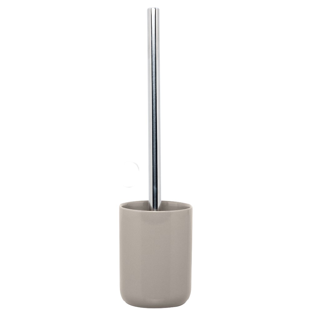 Taupe ceramic toilet brush