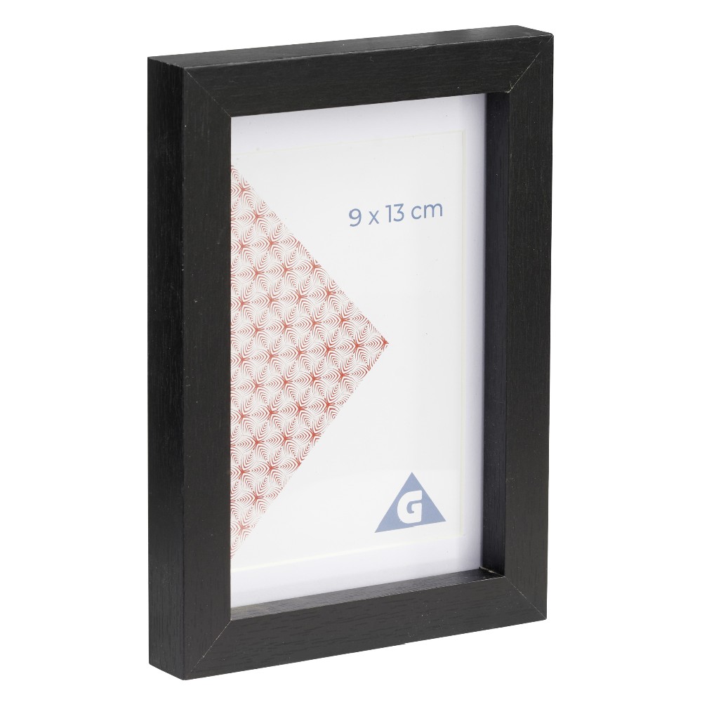 Black wooden photo frame 12x17cm for 9x13cm photo