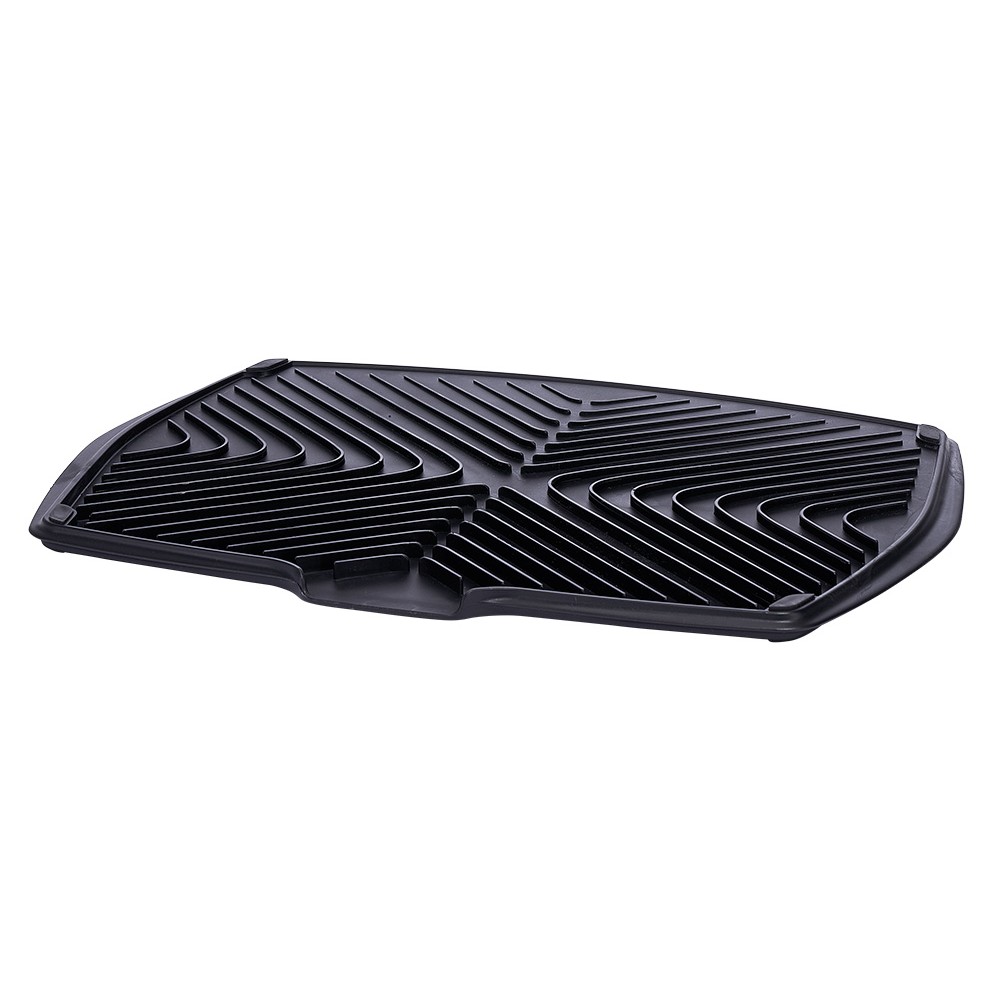 Black plastic dish drainer mat