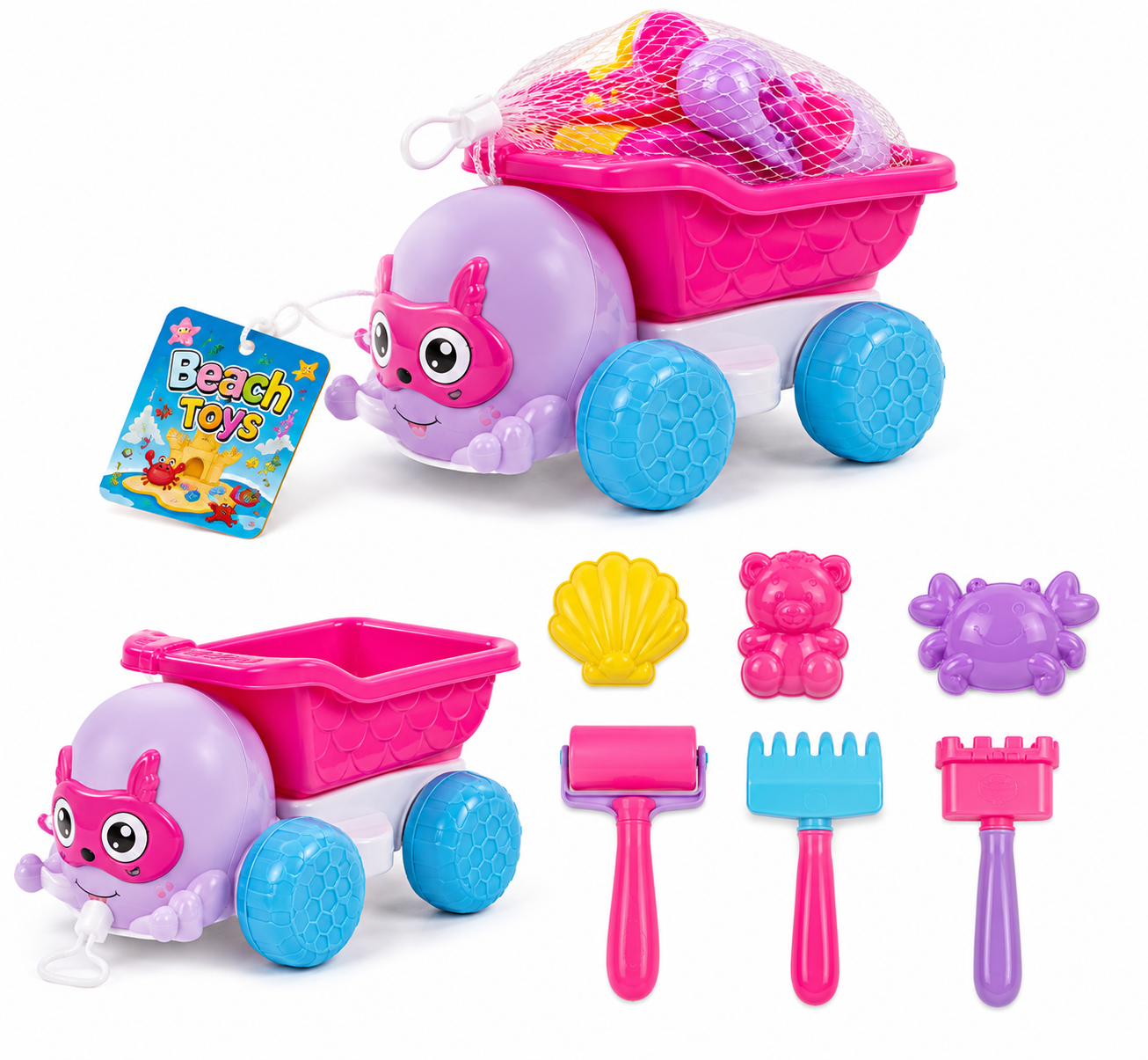 Set lodra plazhi në formë kamioni dhe oktapodi x7
