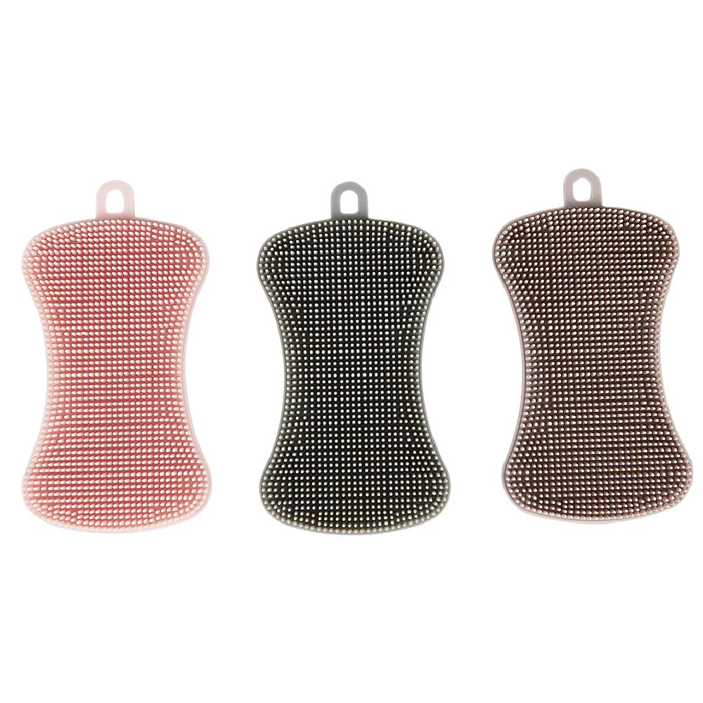 Blue, red and orange silicone sponge x3