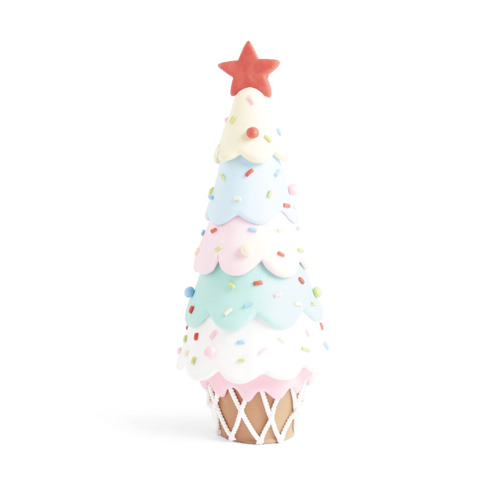 ARTIKUJ FESTIV FIGURE DEKORATIVE FESTASH PEME ME DIZJAN TE SHEQERKAVE NGA ARGJILA H25.5CM
