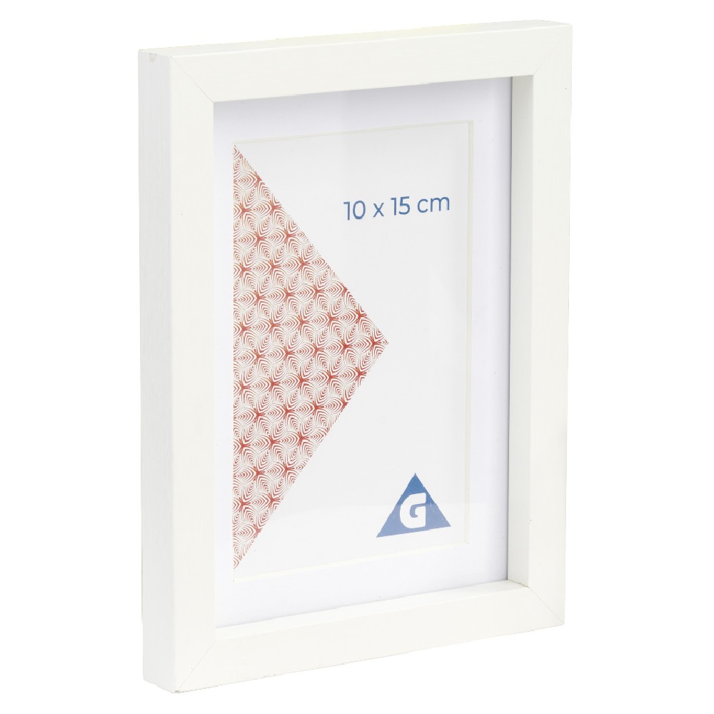 White wooden photo frame 12x17cm for 10x15cm photo