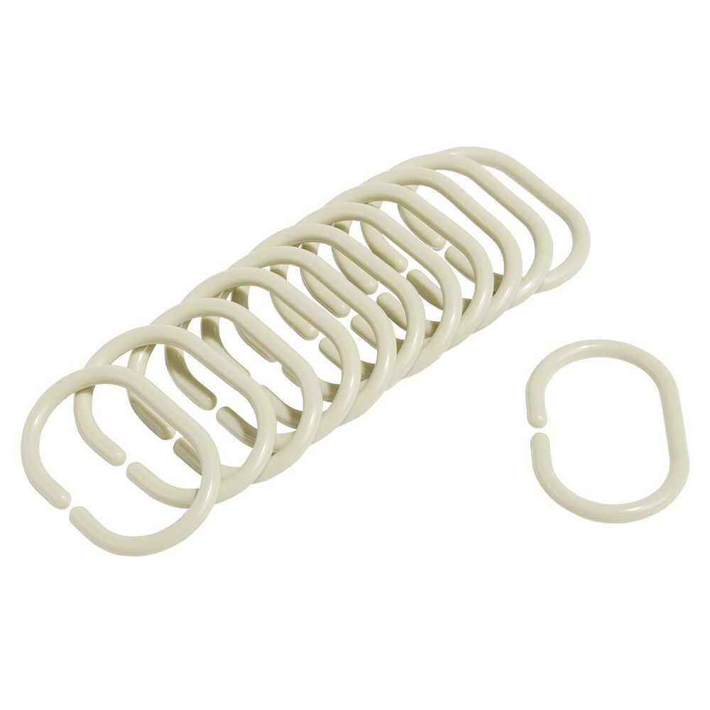 Green plastic oval shower ring x12