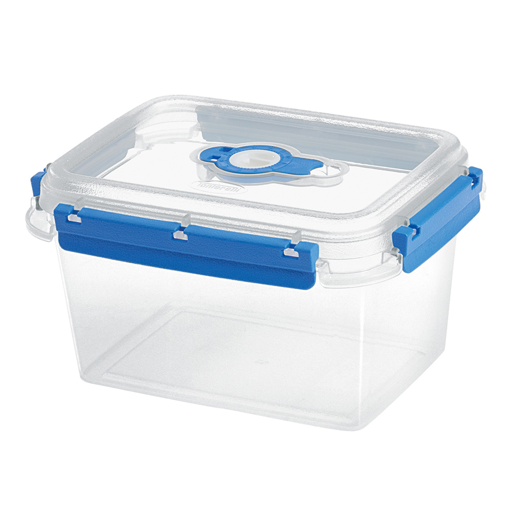 1.5L Blue and White Transparent Rectangular Food Container