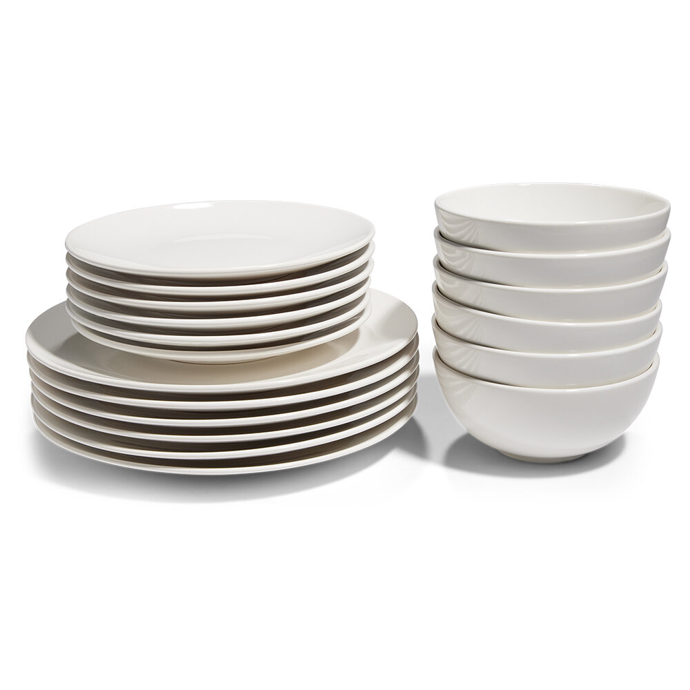 18-piece white dinnerware set