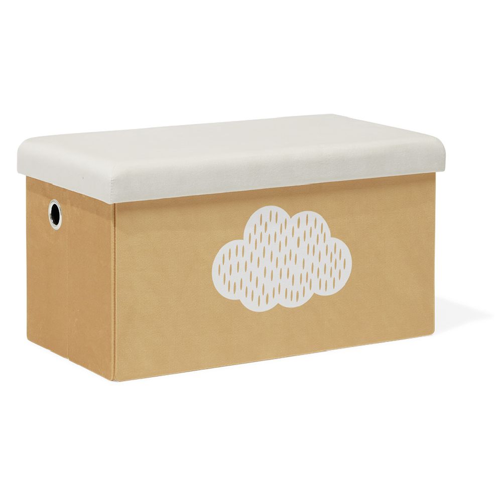 Clara orange cloud storage bench - L60xD32xH32 cm