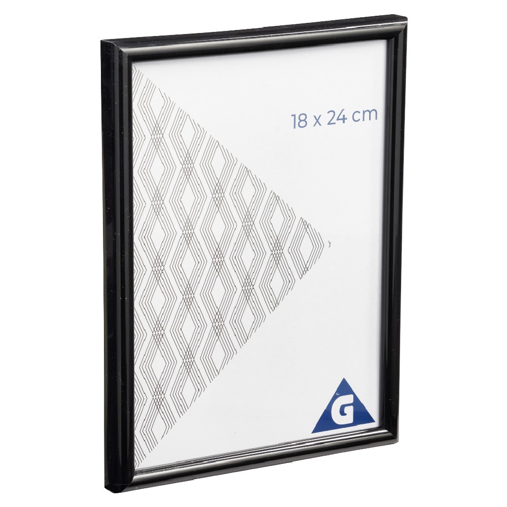 Black plastic photo frame 19x25cm for 18x24cm photo