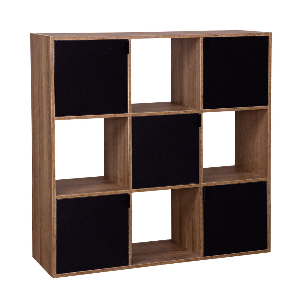 Adam MDF black shelf 9 cubes 90xH90x29.5cm
