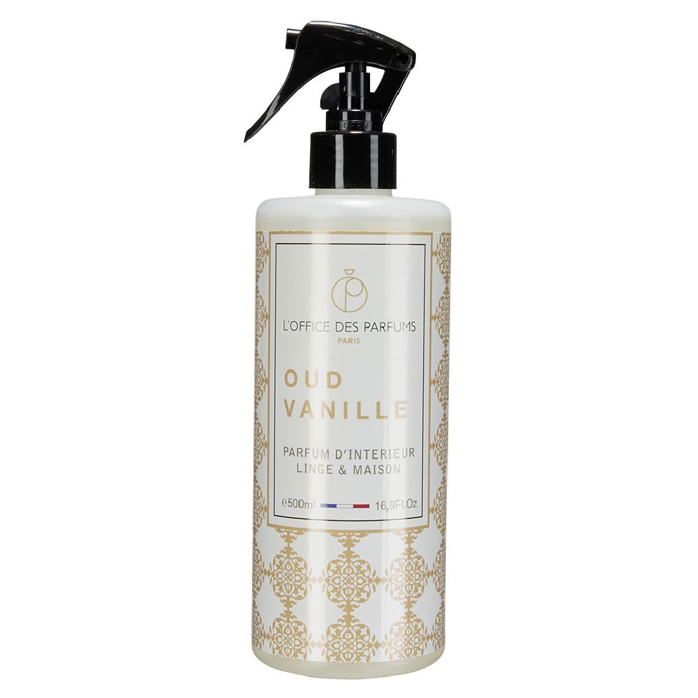 Home and linen fragrance, Oud vanilla scent, 500 ml
