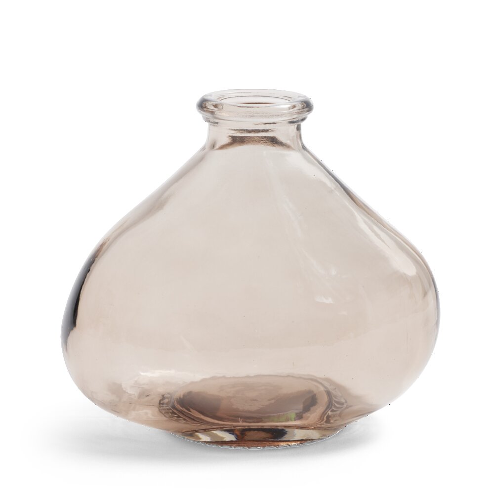 Dame Jeanne soliflore in pink glass Ø11xH9.5cm