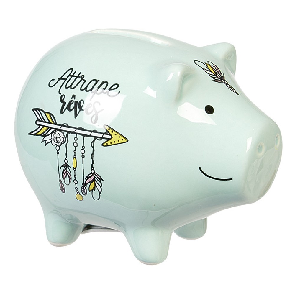 Blue dreamcatcher piggy bank