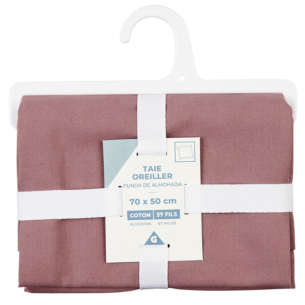 Green cotton pillowcase with frill 70x50 cm