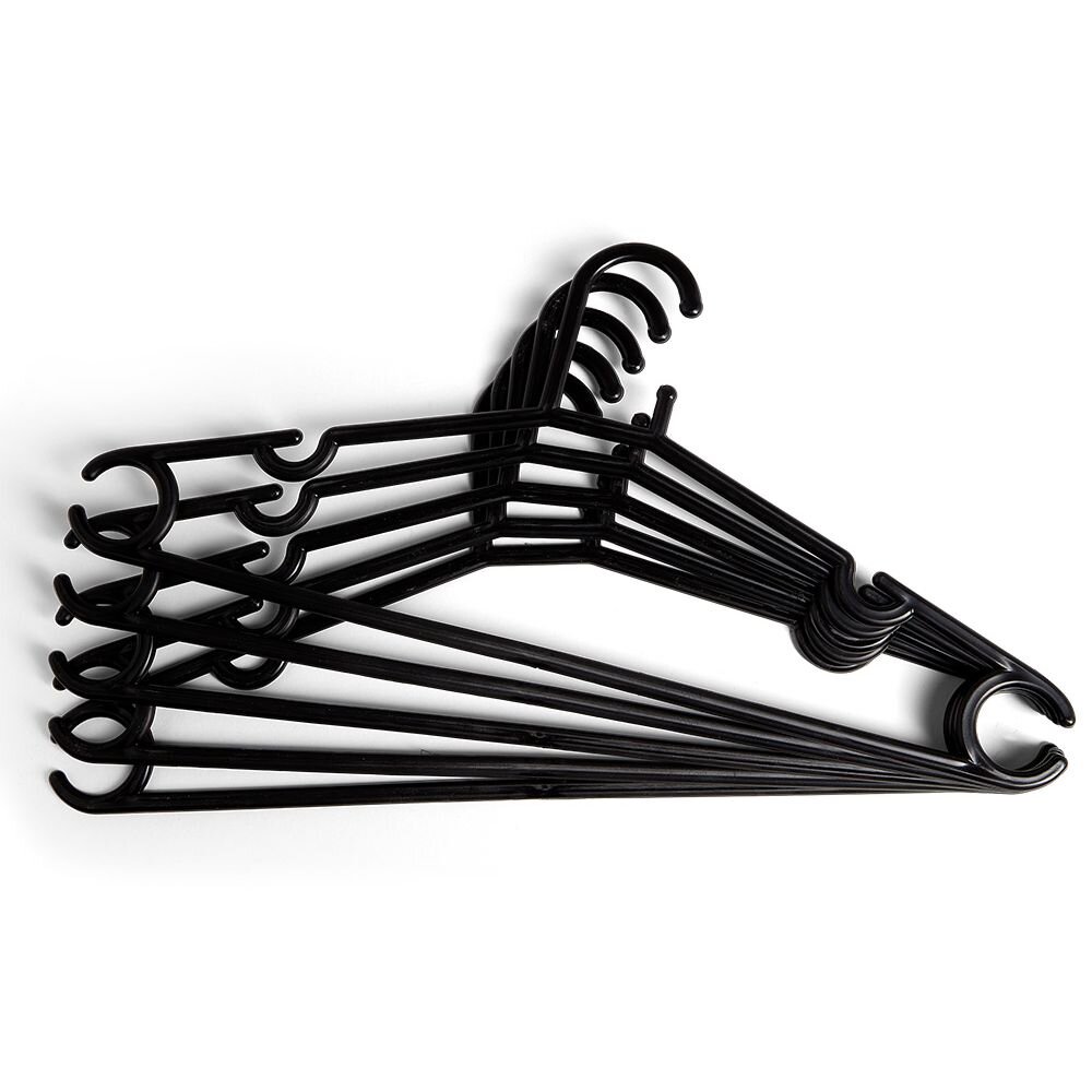 Black plastic hanger x5 - L38.5xH17cm
