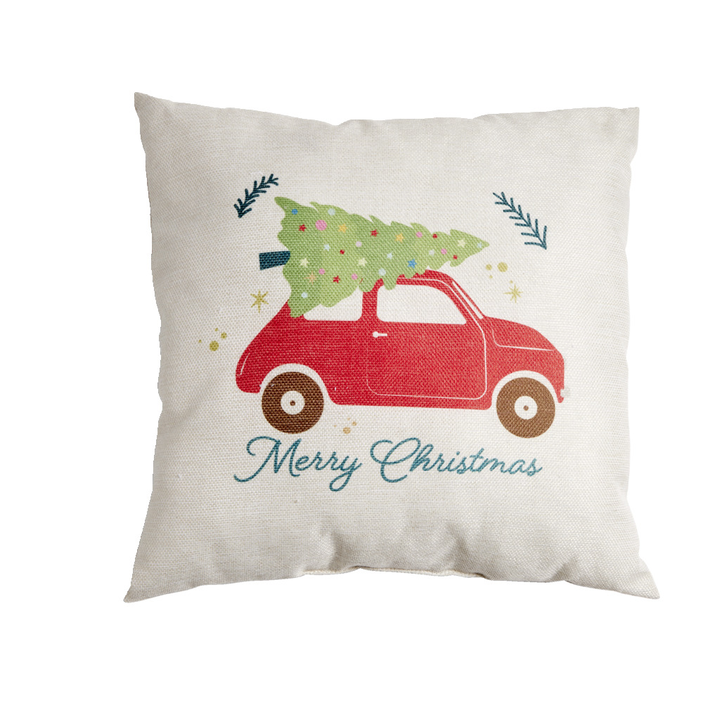 Merry Christmas linen effect Christmas cushion 40x40cm