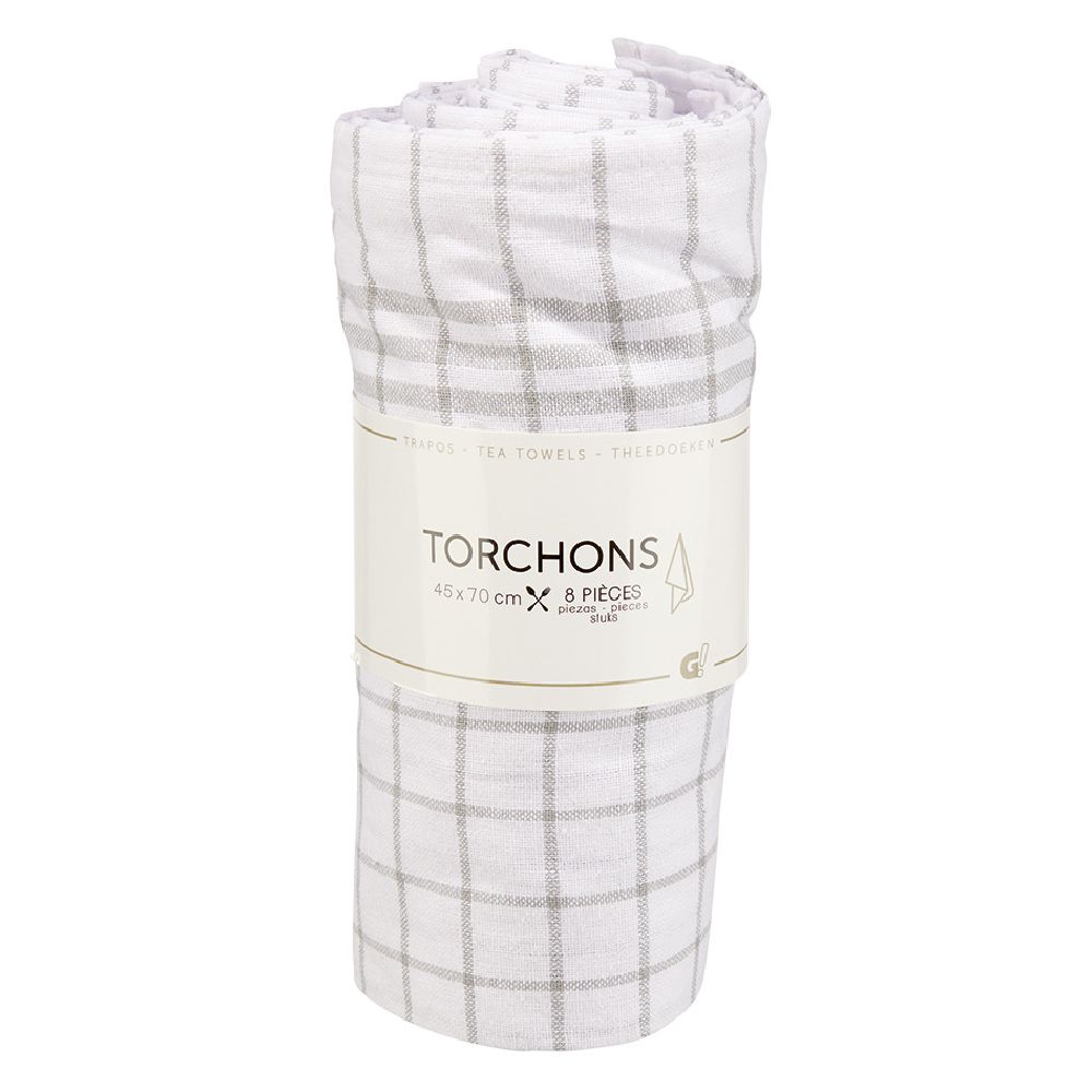 Checkered tea towels x8
