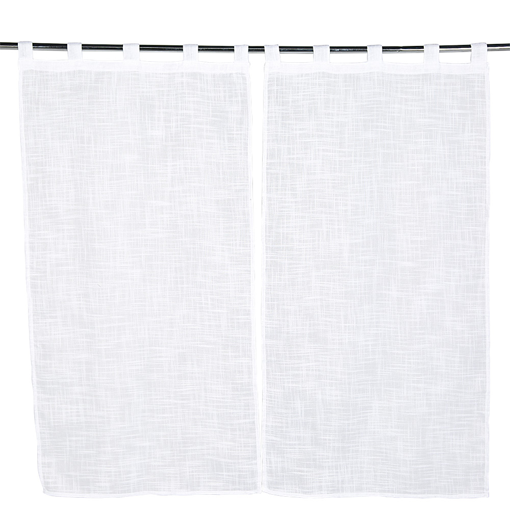 Straight glazing with plain white linen effect loops x2