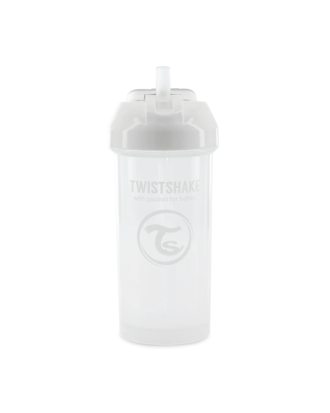 Twistshake Straw Cup 360ml 6+m Pastel White 1/48