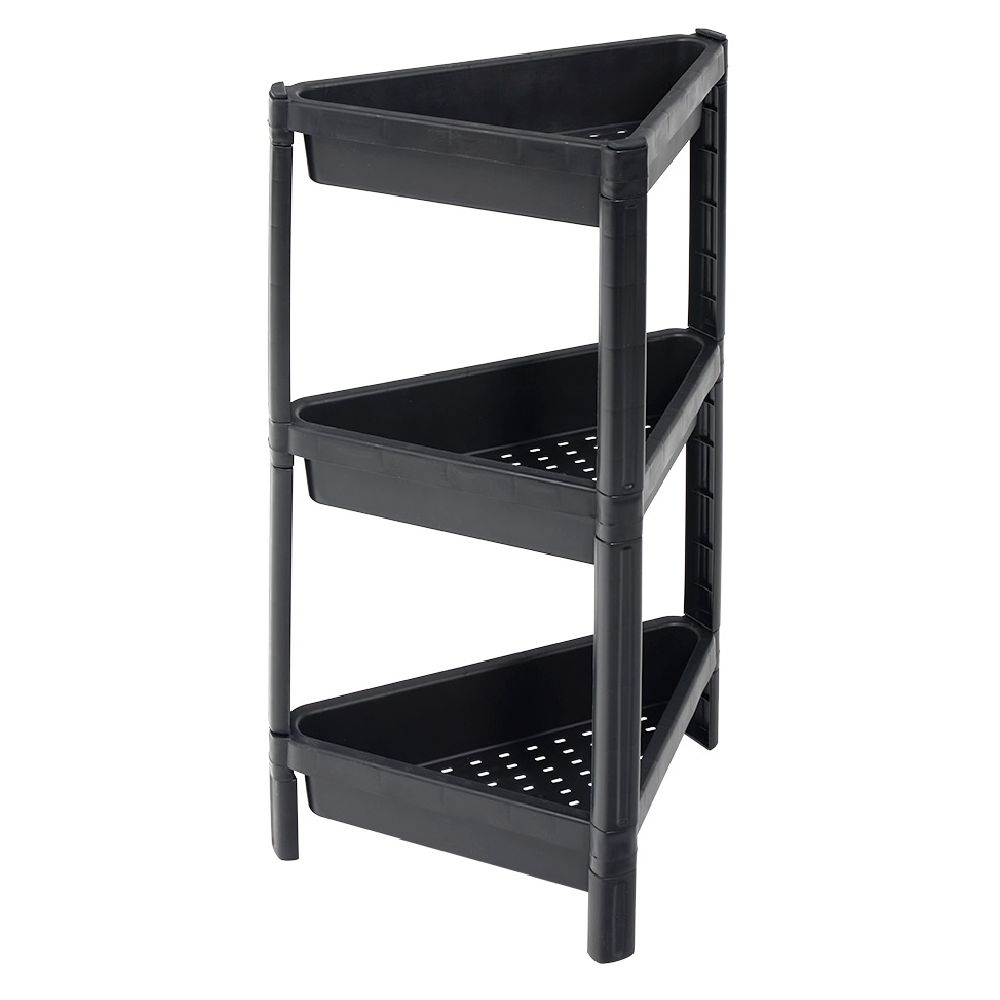 3-tier black corner organizer