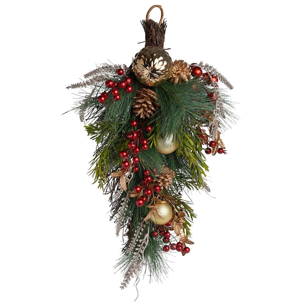 DEKORATË KRISHTLINDJESH ARI DHE E KUQE PËR TË VARUR OSE VENDOSUR H50CM