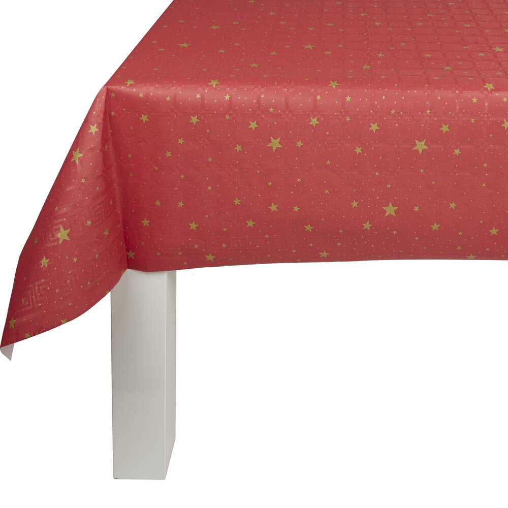 MBULESE TAVOLINE E KUQE DAMASK DHE YJE FLORIRI